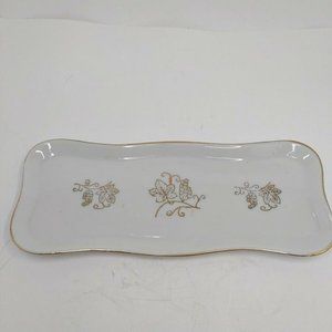 Mid-century Modern 60s Vintage Japan Tilso Gold Grape Leaf Trinket